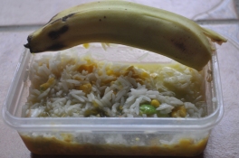 rice, corn, avocado arroz, maiz, aguacate y banana/o